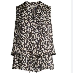 NIC+ZOE Plus Night Abstract Print Textured Top, size 2X NWT